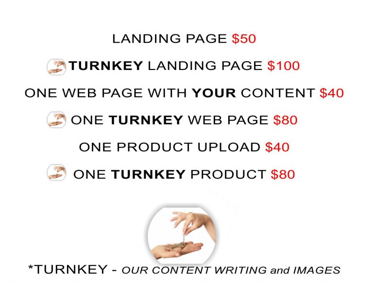 Prices of websites, landing pages, eCommerce, turnkey websites and SEO