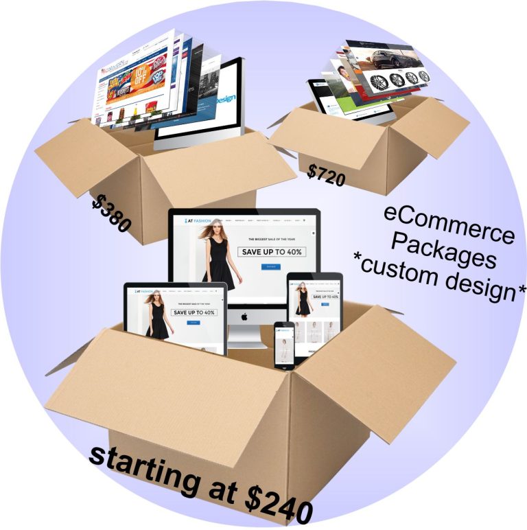 eCommerce packages fixed prices custom design