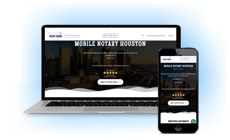 Mobile notary services website, Houston, Texas, USA