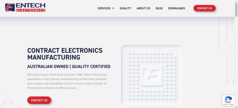 Example of great manufacturer website design - Entech Electronics Australia