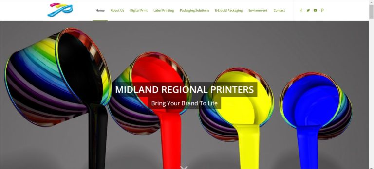 Example of great manufacturer website design - Midland Printers UK